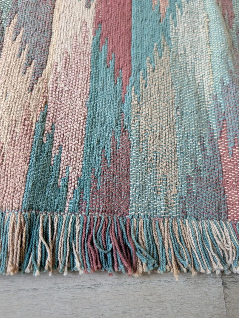 vintage SOUTHWESTERN COTTON dhurrie RUG 1990's